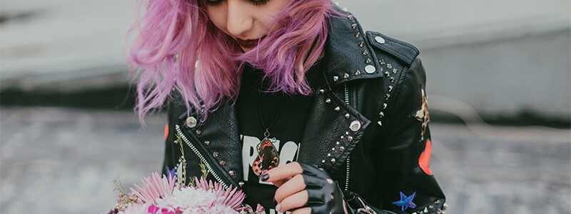 Ladies' motorcycle leather coat