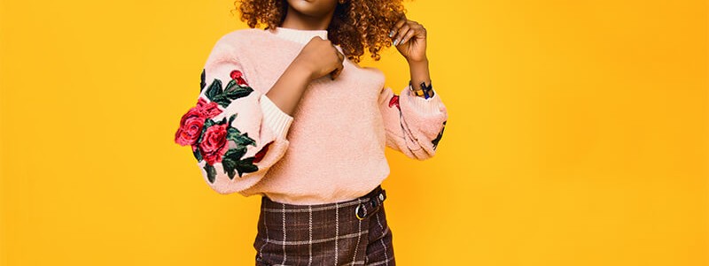 Women keep warm autumn clothes to protect them from the cold